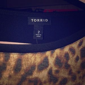 Torrid leopard baseball shirt NWT size 2